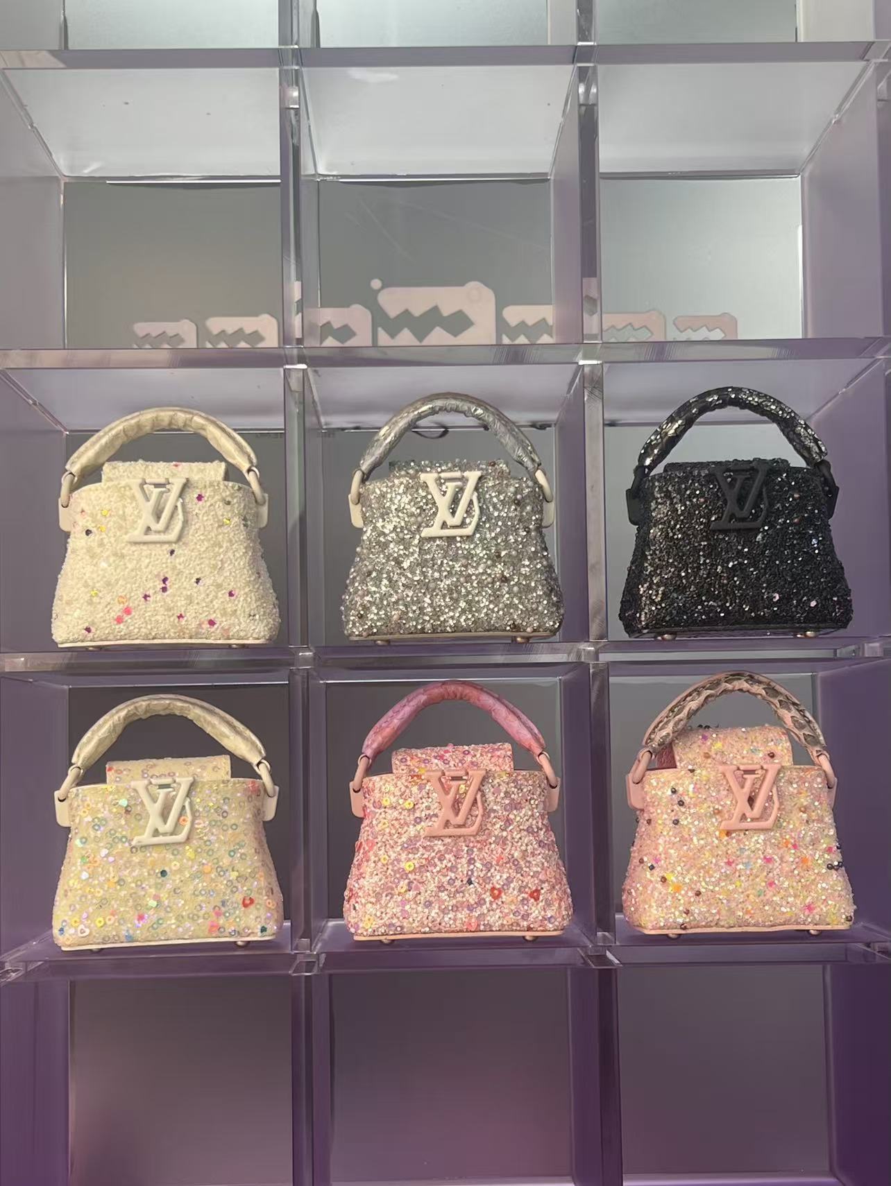 Luxury Mini Capucines Bag - Sparkling Sequined Designer-Inspired Handbag for Women